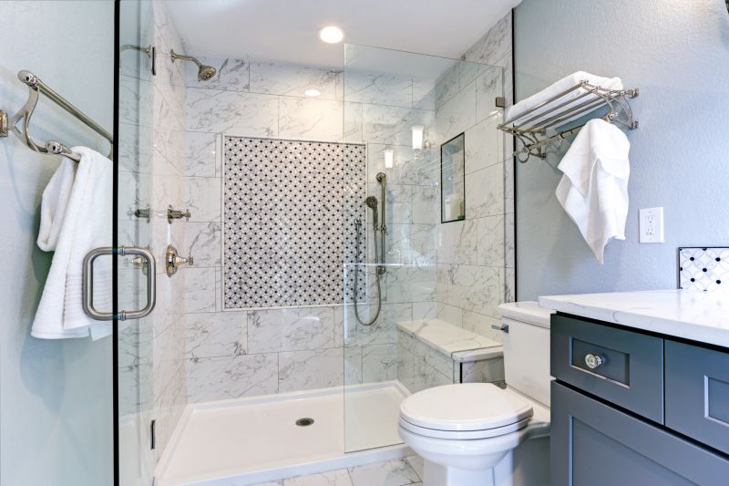 Shower Featuring Large Format Tiles