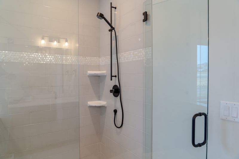 Elegant Shower with Black Fixtures