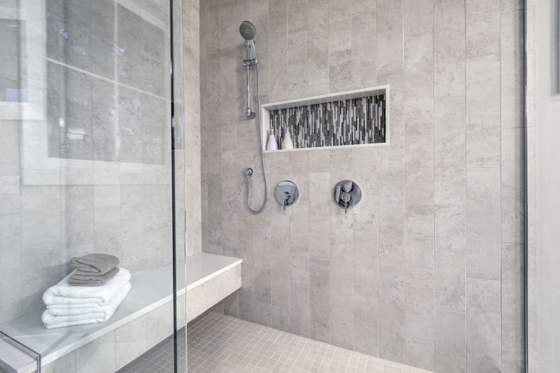 Corner Shower with Tiles